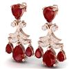 Image 1 : 11.97 CTW Royalty Designer Ruby & VS Diamond Earrings 18K Rose Gold - REF-176Y4N - 38719