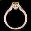 Image 1 : 1.5 CTW Certified Si Fancy Intense Yellow Diamond Solitaire Ring 10K Rose Gold - REF-174F5M - 34933