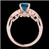Image 1 : 1.5 CTW SI Certified Fancy Blue Diamond Solitaire Antique Ring 10K Rose Gold - REF-200M2F - 34807