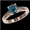 Image 1 : 1.46 CTW Certified Intense Blue SI Diamond Solitaire Engagement Ring 10K Rose Gold - REF-254X5T - 36