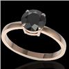 Image 1 : 2 CTW Black VS/SI Diamond Designer Inspired Engagement Ring 14K Rose Gold - REF-59M3F - 22214
