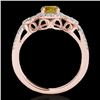 Image 1 : 1.38 CTW Certified Si Fancy Intense Yellow Diamond Solitaire Halo Ring 10K Rose Gold - REF-174H5W - 