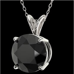2.58 CTW Fancy Black VS Diamond Solitaire Necklace 10K White Gold - REF-62H9W - 36821