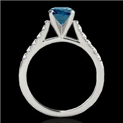 1.2 CTW SI Certified Fancy Blue Diamond Solitaire Ring 10K White Gold - REF-145H3W - 34975