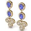 Image 1 : 8.75 CTW Royalty Tanzanite & VS Diamond Earrings 18K Yellow Gold - REF-327M3F - 39089