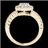 Image 1 : 1.75 CTW H-SI/I Certified Diamond Solitaire Halo Ring 10K Yellow Gold - REF-180Y2N - 34161