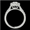 Image 1 : 2.5 CTW H-SI/I Certified Diamond Solitaire Halo Ring 10K White Gold - REF-385R8K - 34141