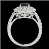 Image 1 : 2.09 CTW Certified Vs Black Diamond Solitaire Halo Ring 10K White Gold - REF-112M9F - 33691