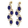 Image 1 : 16.12 CTW Royalty Sapphire & VS Diamond Earrings 18K Yellow Gold - REF-272M8F - 38984