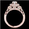 Image 1 : 1.5 CTW H-SI/I Certified Diamond Solitaire Halo Ring 10K Rose Gold - REF-180W2H - 34568