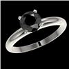 Image 1 : 1.25 CTW Fancy Black VS Diamond Solitaire Engagement Ring 10K White Gold - REF-39X5T - 32906