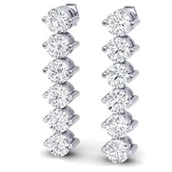 6 CTW Certified SI/I Diamond Earrings 18K White Gold - REF-436M4F - 39998