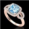 Image 1 : 3.75 CTW Topaz & Micro VS/SI Diamond Certified Ring 14K Rose Gold - REF-54X9T - 23013