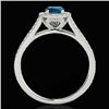 Image 1 : 1.3 CTW SI Certified Fancy Blue Diamond Solitaire Halo Ring 10K White Gold - REF-162M8F - 33887