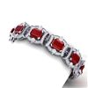 Image 1 : 43.87 CTW Royalty Ruby & VS Diamond Bracelet 18K White Gold - REF-836R4K - 38778