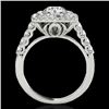 Image 1 : 2.3 CTW H-SI/I Certified Diamond Solitaire Halo Ring 10K White Gold - REF-254K5R - 34594