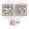 Image 1 : 2.0 CTW VS/SI Princess Diamond Stud Earrings 14K Rose Gold - REF-512H8W - 29783