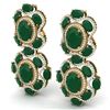 Image 1 : 33.5 CTW Royalty Emerald & VS Diamond Earrings 18K Yellow Gold - REF-518Y2N - 39311