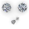 Image 1 : 3 CTW VS/SI Diamond Stud Solitaire Earrings 18K White Gold - REF-930K2R - 35697