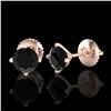 Image 1 : 1.01 CTW Fancy Black Diamond Solitaire Art Deco Stud Earrings 18K Rose Gold - REF-45N5Y - 38228