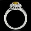 Image 1 : 2.19 CTW Certified Si Fancy Intense Yellow Diamond Solitaire Halo Ring 10K White Gold - REF-259R3K -