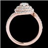 Image 1 : 2.11 CTW H-SI/I Certified Diamond Solitaire Halo Ring 10K Rose Gold - REF-240F9M - 34514