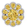 Image 1 : 18.53 CTW Royalty Canary Citrine & VS Diamond Ring 18K White Gold - REF-254T5X - 39150