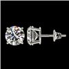 Image 1 : 2.11 CTW Certified H-SI/I Quality Diamond Solitaire Stud Earrings 10K White Gold - REF-289M3F - 3664