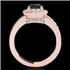 Image 1 : 2 CTW Certified Vs Black Diamond Solitaire Halo Ring 10K Rose Gold - REF-82M8F - 34355
