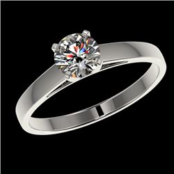 0.75 CTW Certified H-SI/I Quality Diamond Solitaire Engagement Ring 10K White Gold - REF-84F8M - 329