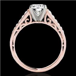 1.35 CTW H-SI/I Certified Diamond Solitaire Ring 10K Rose Gold - REF-156H4W - 34908