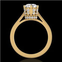 1.5 CTW VS/SI Diamond Art Deco Ring 18K Yellow Gold - REF-399W3H - 36832