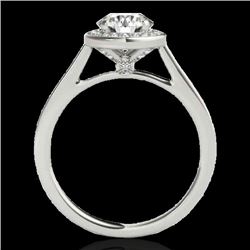 1.93 CTW H-SI/I Certified Diamond Solitaire Halo Ring 10K White Gold - REF-355R3K - 33517