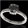 Image 1 : 2 CTW Black VS/SI Diamond Designer Inspired Engagement Ring 18K White Gold - REF-64M2F - 22215