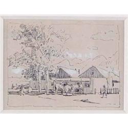 Oscar Berninghaus - Ink Drawing