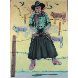 Paul Huber - Gouache "Cattle Kate"
