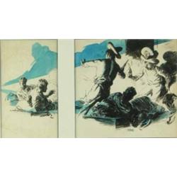 Herbert Stoopes - Diptych Watercolor