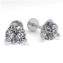 0.52 CTW Certified VS/SI Diamond Stud Earrings Martini 18K White Gold - REF-50W2H - 32196