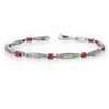 Image 1 : 2.75 CTW Ruby & Diamond Bracelet 10K White Gold - REF-38Y2N - 14321