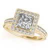 Image 2 : 1.05 CTW Certified VS/SI Princess Diamond Solitaire Halo Ring 18K Yellow Gold - REF-218Y2N - 27119