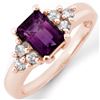 Image 1 : 1.36 CTW Amethyst & Diamond Ring 14K Rose Gold - REF-51M3F - 10433