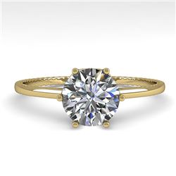 1.0 CTW Certified VS/SI Diamond Engagement Ring 18K Yellow Gold - REF-283M5F - 35887