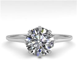 1.51 CTW Certified VS/SI Diamond Engagement Ring 18K White Gold - REF-526H8W - 35760