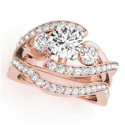 2.54 CTW Certified VS/SI Diamond Bypass Solitaire 2Pc Wedding Set 14K Rose Gold - REF-609X6T - 31782