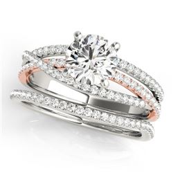 1.79 CTW Certified VS/SI Diamond 2Pc Set Solitaire 14K White & Rose Gold - REF-517H8W - 32130