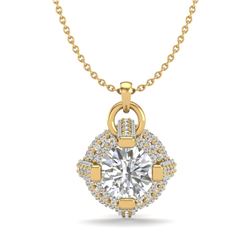 1.57 CTW VS/SI Diamond Micro Pave Stud Necklace 18K Yellow Gold - REF-229F3M - 36955