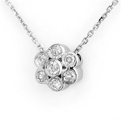 0.25 CTW Certified VS/SI Diamond Necklace 18K White Gold - REF-35F5M - 10675