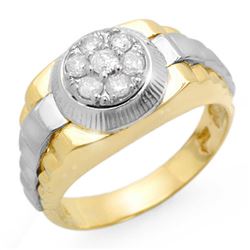 0.50 CTW Certified VS/SI Diamond Mens Ring 18K 2-Tone Gold - REF-118N2Y - 14425