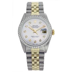 Rolex Ladies Two Tone 14K Gold/SS, Diamond Dial & Diamond Bezel, Saph Crystal - REF-363X3A