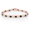 Image 1 : 10.81 CTW Blue Sapphire & Diamond Bracelet 18K Rose Gold - REF-97M3F - 13824